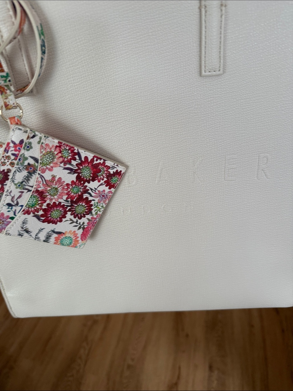 Ted Baker Cream Tote with Floral Tag